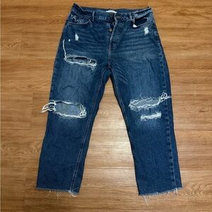 Forever 21 Dark and Light Blue Denim cut Jeans